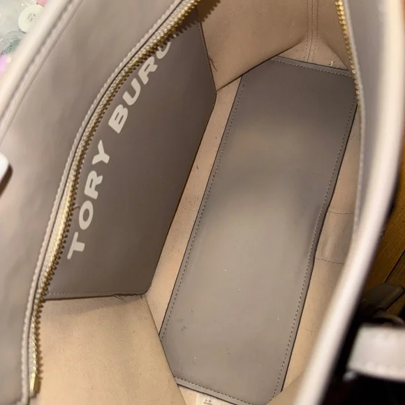 Tory Burch Tan and Black Tote Bag with Monogram Pattern - Picture 8 of 9